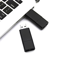 Flashdisk USB Plastik Hitam Portabel dengan Cetak Logo Custom Grosir Partai Besar untuk Kantor