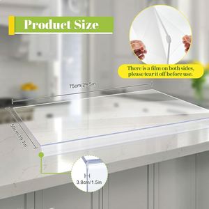 Custom Size Eco-Friendly Clear Frosted PP <b>Acrylic</b> Stocked Rectangle Cutting Board Large Countertop Protector Counter Lip Made - Product Image 2