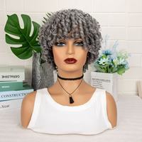 Perruque synthétique courte bouclée afro noire et marron clair, résistante à la chaleur, pour hommes et femmes, style années 70, rock, disco, fête, Halloween