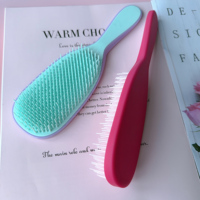 Brosse à cheveux professionnelle classique ionique à dents larges, pliable, légère, portable, antistatique, démêlante, résistante à la chaleur, avec poils en nylon