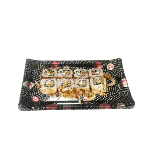 Manluen Nhà cung cấp bán buôn cấp thực phẩm dùng một lần Sushi Platter Togo thuyền loại bao bì nhựa hộp cho bữa ăn trưa