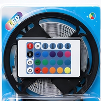 Bande lumineuse LED RGB 12V SMD 2835 5m IP65 étanche, flexible, 54 LED/m, kit de bande lumineuse LED avec télécommande IR 24 touches