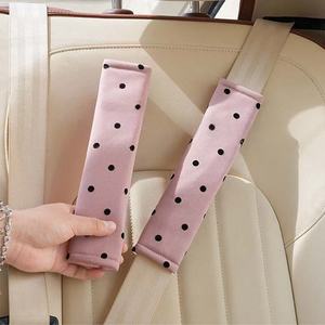 Couvre-ceintures de sécurité à pois mignons avec nœud, doux et résistants à l'usure, protections d'épaule pour ceintures de <span class=keywords><strong>voiture</strong></span>, accessoires automobiles élégants pour femmes - Product Image 2