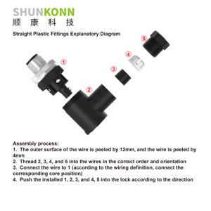 M12 2a तांबे के संपर्क परिपत्र कनेक्टर प्रकार <span class=keywords><strong>4</strong></span>/5/8-कोर पुरुष सीधी कोहनी विधानसभा संयुक्त बिजली एयरोस्पेस अनुप्रयोगों - Product Image 3