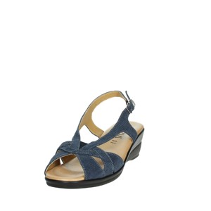 Io17818 sandali estivi con zeppa a punta blu con tacco quadrato e sandali bassi con chiusura stringata e Slip-On soletta in gomma - Product Image 6