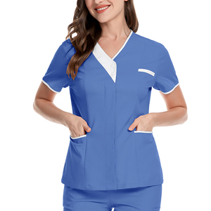 Uniforme de enfermera personalizado Scrubs Tops de manga corta de bolsillo Clínica Enfermería Scrub Tops Cuidado DE LA SALUD Túnica Diseño Imprimir Logo - Product Image 4