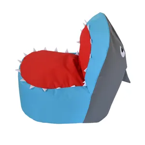Animal design blue shark toy bean bag chairs for children