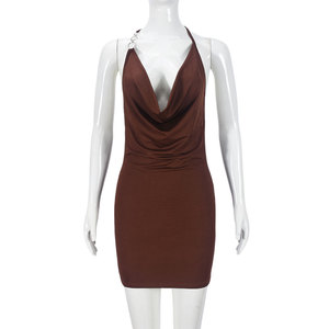 Sexy cuello Halter espalda descubierta mujeres apretado Mini <span class=keywords><strong>vestido</strong></span> Slim Fit envuelto <span class=keywords><strong>corto</strong></span> <span class=keywords><strong>fiesta</strong></span> Club <span class=keywords><strong>vestido</strong></span> - Product Image 5