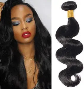 14 16 18 Pelo Brasileno De La Onda Del Cuerpo Virgen APP Cabello Humano Grado 9a untuk Las Mujeres warna Hitam Alami