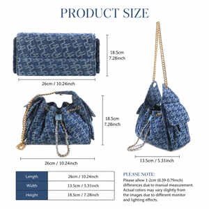 Bolso de hombro de mezclilla personalizado directo de fábrica, bolso cruzado de lujo impermeable y portátil para mujer - Product Image 3