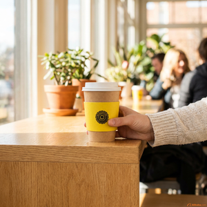 Manchons de tasses à café écologiques personnalisables avec logo, gaine isolante antidérapante en papier recyclable pour restaurants - Product Image 6