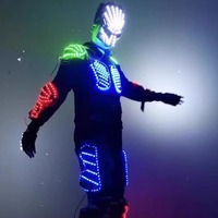 Costumes LED pour spectacles sur scène pour adultes, combinaisons lumineuses unisexes, costume de robot Tron pour la danse