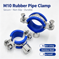 Support de tuyau en caoutchouc anti-vibration M10 à filetage interne/femelle pour fixation de conduites d'eau et d'air