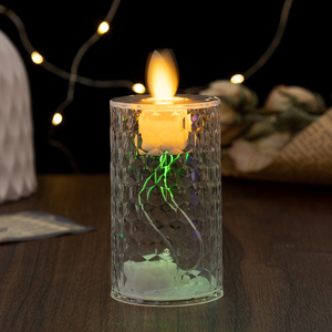 <span class=keywords><strong>Led</strong></span> trong suốt tổ ong nến ánh sáng lục giác Cột đèn trang trí nội thất với mô phỏng đong đưa ngọn lửa Halloween YS - Product Image 5