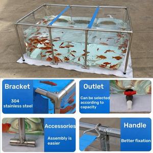 Bassin à poissons transparent mobile pour koïs, portable, pliable, pour jardin extérieur, <span class=keywords><strong>aquarium</strong></span> en PVC pour tortues et poissons - Product Image 6