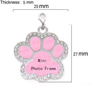 Accessoires de collier pour animaux de compagnie : porte-clés, cadres photo diamantés, médailles d'identification anti-perte, médailles personnalisées en forme d'os/cœur pour chiens et chats, personnalisables à la main - Product Image 2