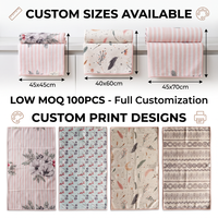 Essuie-tout en microfibre gaufrée personnalisé avec étiquette de marque, impression double face, 350-390 GSM, 45x45-45x70 cm, MOQ 100 pièces, séchage rapide