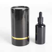 Haut de gamme 30 ml 50ml 100ml luxe mat noir papier Tube paquet cylindrique fabrication affichage cosmétique boîte vin parfum boîte