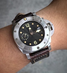 Vs nhà máy <span class=keywords><strong>Pam</strong></span> 9010 tự động quanh co cơ khí chuyển động con trỏ 44mm siêu phát quang sang trọng thép không gỉ trường hợp da - Product Image 4