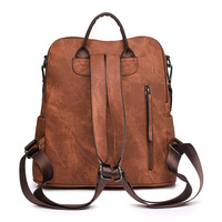 Sac à dos de grande capacité imperméable et convertible en cuir vintage pour le voyage, sac d'école de luxe pour femmes et filles