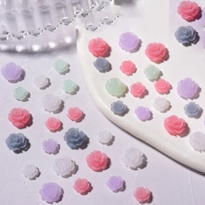 Paso Sico 2023 Collection de noël 50 pièces/sac lumineux mat hiver Rose fleur Nail Art décoration tailles mixtes résine de camélia - Product Image 3