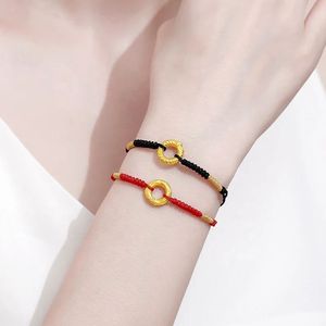 Xinfly Rope Woven 24K Gold Charm Fine Jewelry <b>Men</b> Women Engagement Wedding Bracelets - Product Image 5