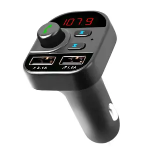 2in1 3.1A Kép Cổng USB Nhanh Chóng Sạc Car Charger Với Không Dây Fm Transmitter