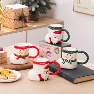 Tasse en céramique de Noël M mignon bas de Noël forme père Noël style tasse à café enfants enfants créatif cadeau de Noël tasse à eau - Product Image 2