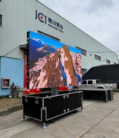 Panneau d'affichage LED pliable portable JCT PFC-7M pour la publicité extérieure et l'utilisation dans les centres commerciaux, levage hydraulique, IP65, garantie de 2 ans
