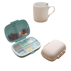 Organisateur de pilules portable LG, 8 compartiments, sous-emballage, boîte de rangement pour tablettes en PP coloré, utilisation en extérieur, 11*8*3cm, OEM - Product Image 2