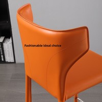 Tabouret de bar personnalisable en cuir de style nordique européen pour hôtel, café, bar à domicile et comptoir de bar