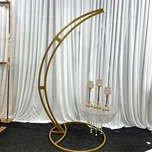 LEDA New Design Party Event Decor Gold Metal <b>Stand</b> <b>Backdrop</b> Horn-shaped Met for Wedding - Product Image 1