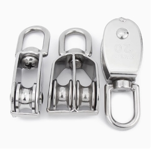 Polea giratoria tipo U de acero inoxidable 30/34, bloque de polea de Cable de servicio pesado, rueda de tono, rueda única, bloque de polea de cuerda pequeña giratoria - Product Image 2