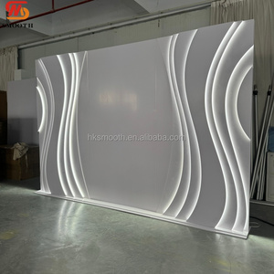 Mur de toile de fond LED amovible en PVC acrylique moderne et personnalisé de 3,6 m avec lumière blanc chaud pour mariage - Product Image 3