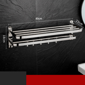 Vendita di fabbrica moderno 60cm lungo pieghevole portasciugamani in acciaio inossidabile porta oggetti da bagno per il montaggio ad angolo - Product Image 6