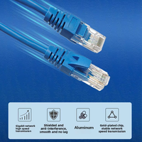 Câble de raccordement Kneysum CAT5 CAT5E en aluminium massif 8 conducteurs UTP 1m, cordon de brassage fini pour ordinateur domestique, routeur, haut débit Gigabit