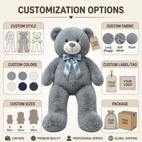 Ours en peluche personnalisé OEM grande taille, jouet en peluche doux, poupée ours en peluche pour cadeau de vacances, décoration intérieure, faible MOQ, ODM