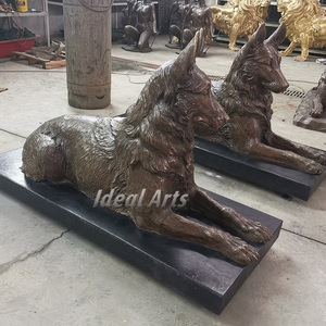 Estatua de perro <span class=keywords><strong>pastor</strong></span> alemán de bronce de tamaño real escultura de Animal de jardín a la <span class=keywords><strong>venta</strong></span> - Product Image 2
