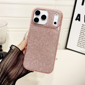เคสโทรศัพท์ซิลิโคนกันกระแทกสีพื้นแบบนิ่มประดับกลิตเตอร์สีชมพู สำหรับ iPhone 17 Pro 16 15 14 13 12 11 Max - Product Image 1