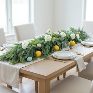 Ghirlanda di Pino Norfolk Artificiale Realistica da 2,7 m, Effetto Naturale, Spessa e Sfumata, per Decorazioni Pasquali e Natalizie, Lunga e Morbida - Product Image 1