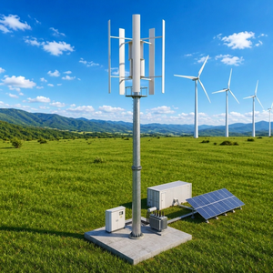 Éolienne à axe vertical H-Type Dingyue H-50kw hors réseau/sur réseau, 30/50kw, 380V, hauteur 10m, aluminium, 5 pales, roue de 8m - Product Image 5