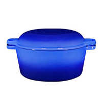 Casserole en fonte émaillée antiadhésive à double poignée, 26 cm, compatible gaz et induction, passe au lave-vaisselle, pour la cuisine domestique – Offre Spéciale