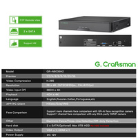 GR-N8036H2 GCraftsman NVR de 36 Canales 4K Compatible con Cámaras de Seguridad IP de 8MP, Soporta RTSP, ON-VIF, HTTP, NTP, TCP, RTMP, FTP, GB28181