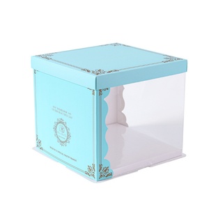 Custom Transparent <b>Clear</b> PET Cake <b>Gift</b> <b>Box</b> Luxury Ivory Board with Stamping Glossy Lamination Popular Decorative Matt Cake <b>Box</b> - Product Image 5