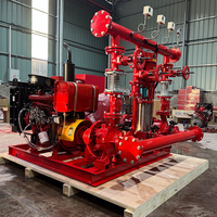 Unité de pompage incendie sur châssis avec pompe jockey électrique diesel, ensemble complet de vannes et panneau de commande en acier inoxydable