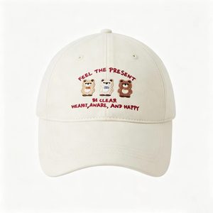 <b>Cute</b> <b>Bear</b> Embroidered Baseball Cap Casual Cotton Sun Hat For Women Daily Outdoor Wear - Product Image 1