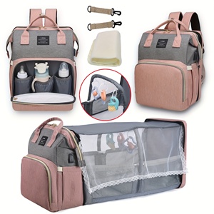 Mommy <b>Bag</b> Lightweight Portable Folding Crib <b>Bed</b> Large-capacity Travel Maternity <b>Bags</b> Baby Backpack Female Mommy Outting <b>Bag</b> - Product Image 3