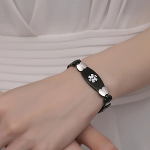 Energinox กำไลข้อมือกันน้ำสำหรับผู้ชายผู้หญิง, กำไลข้อมือ ID การแจ้งเตือนทางการแพทย์แบบฉุกเฉินไม่ซ้ำแบบมีสไตล์กำหนดเองได้ - Product Image 6