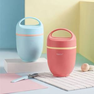 PINKAH Moderne 820ml 28oz Bocal alimentaire en acier inoxydable à <span class=keywords><strong>double</strong></span> <span class=keywords><strong>paroi</strong></span>, boîte à lunch isotherme personnalisée avec cuillère pliable - Product Image 4