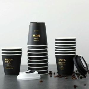 Wholesale 8/12/16oz <b>Disposable</b> Hot Drink Coffee Juice Bubble Tea Paper <b>Cups</b> Custom Paper <b>Cup</b> with Lids - Product Image 4